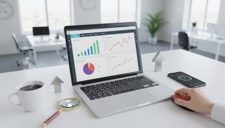 Gráficos de análise de tráfego em painel WordPress com plugins como MonsterInsights e Google Analytics