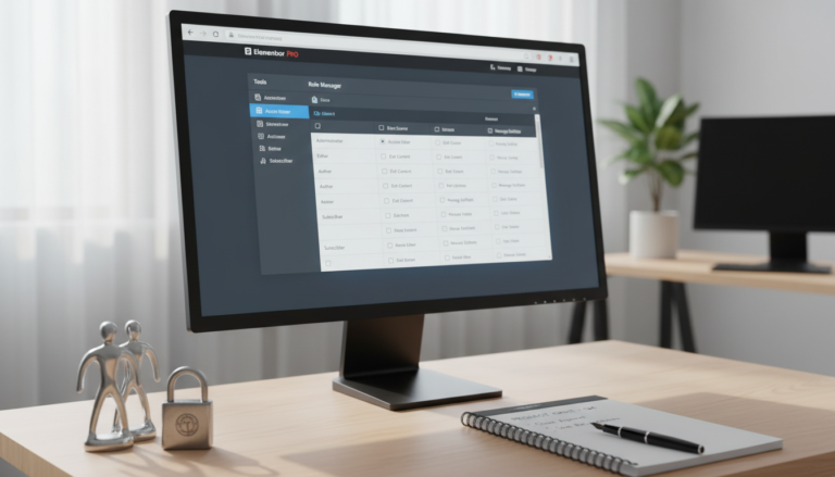 Gerenciamento de Funções Elementor PRO, controle de acesso, permissões de usuário, segurança site WordPress