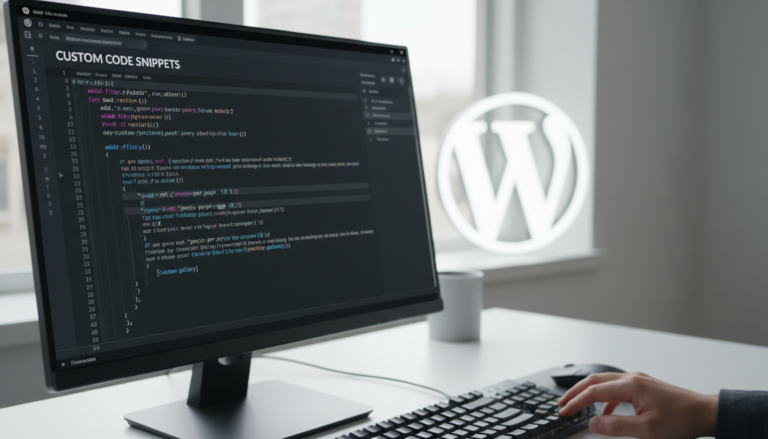 Interface de snippets de código WordPress, funções personalizadas PHP