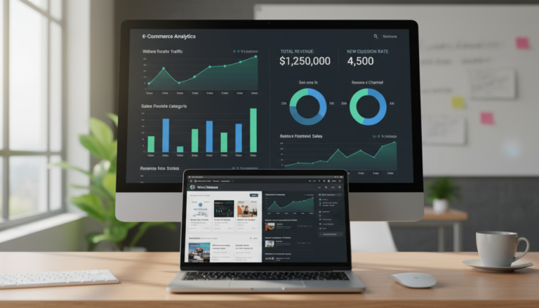 Dashboard Google Analytics WooCommerce monitoramento vendas tráfego