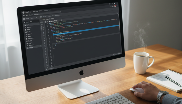 Painel WordPress com plugin de snippets para adicionar código de rastreamento