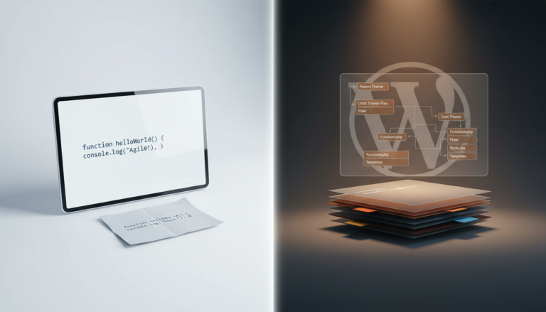 Comparativo Snippets WordPress e Child Themes para Desenvolvimento Web