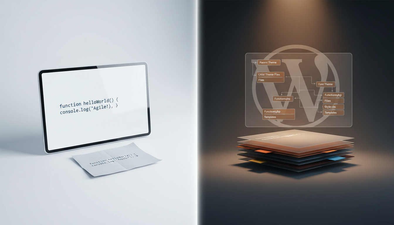 Comparativo Snippets WordPress e Child Themes para Desenvolvimento Web