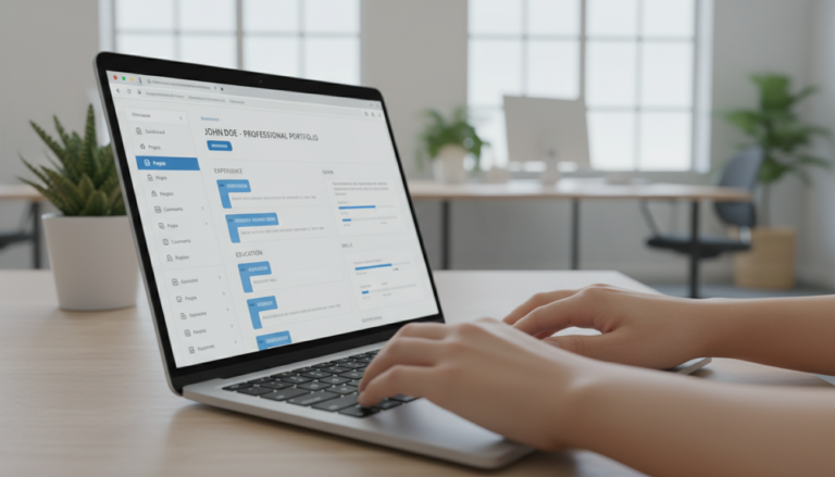 Como Criar um Site de Currículo Online com WordPress - Tela de criação de site profissional