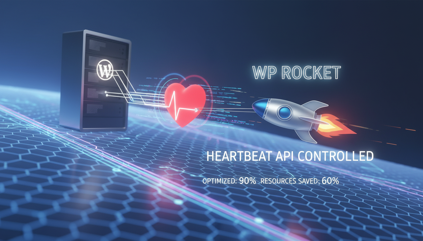 Controle do Heartbeat com WP Rocket, otimização de recursos WordPress, Heartbeat API, plugin de cache, redução de CPU e memória