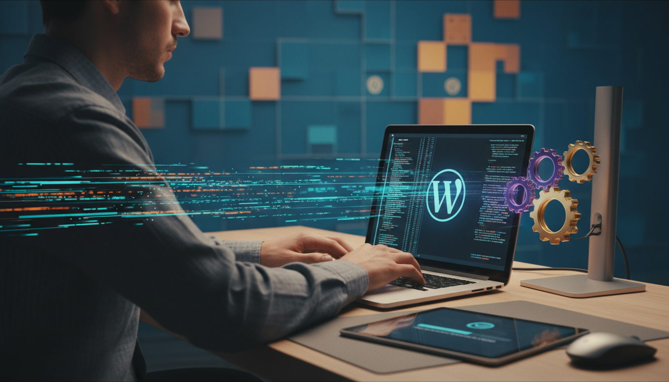 Pessoa codificando Snippets PHP no WordPress para performance