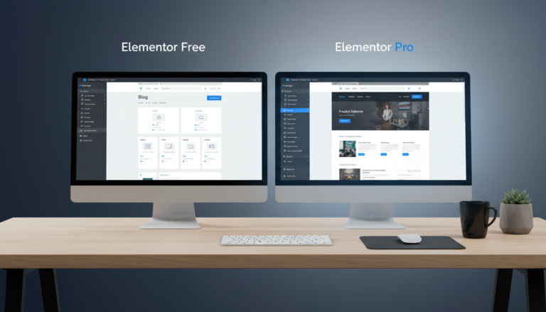 Comparação Elementor PRO vs Grátis, recursos Elementor pago e gratuito, interface de usuário Elementor, vale a pena Elementor PRO, construtor de páginas WordPress