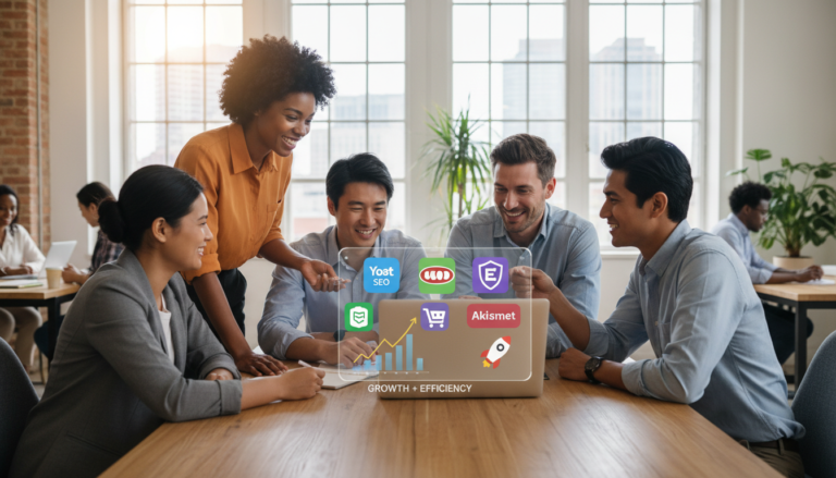 Pequenos negócios e empreendedores utilizando plugins WordPress para otimização de site e crescimento digital