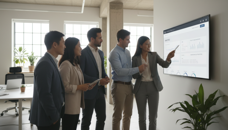 Colaboração empresarial em painel de controle WordPress otimizado