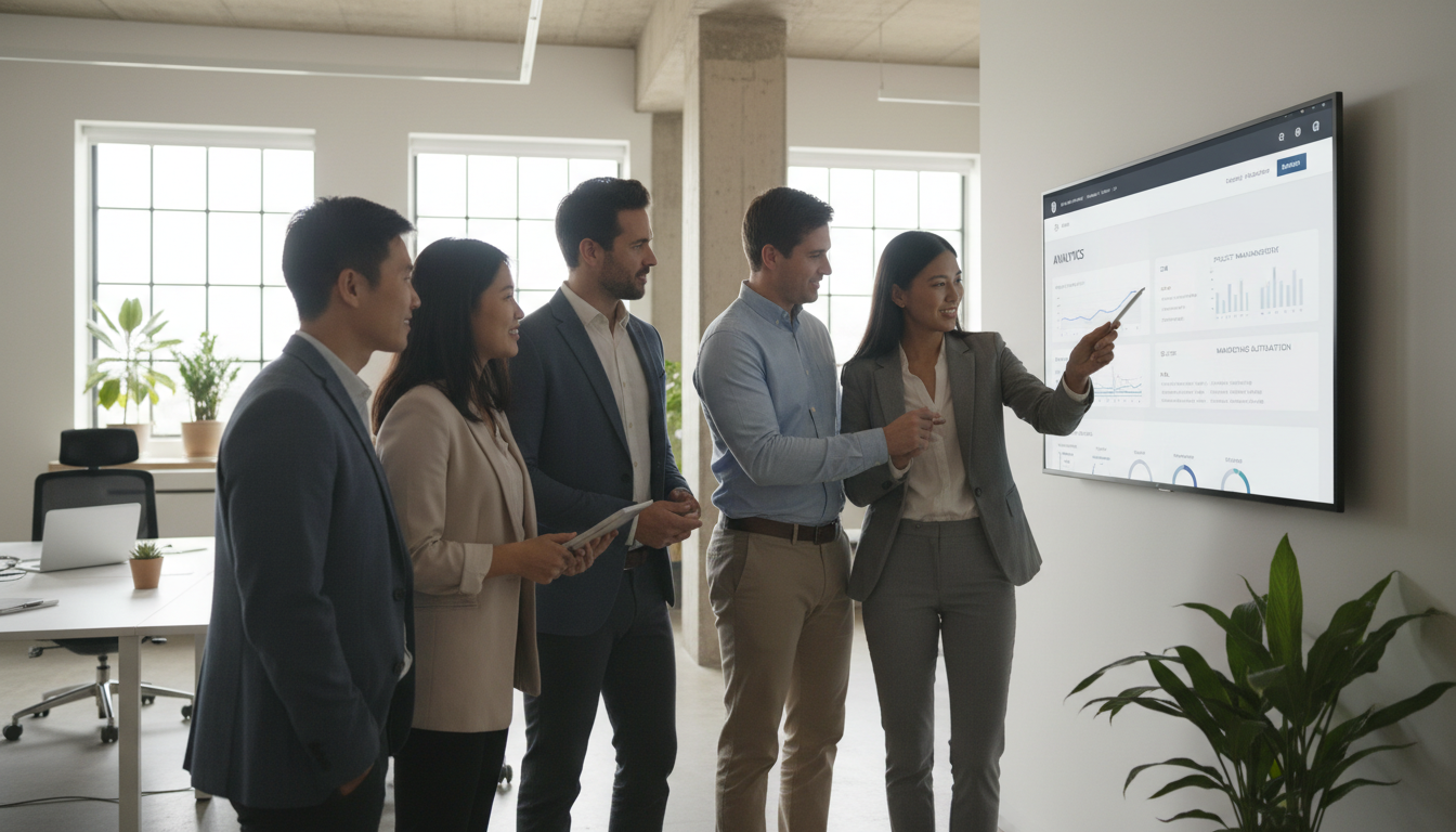 Colaboração empresarial em painel de controle WordPress otimizado