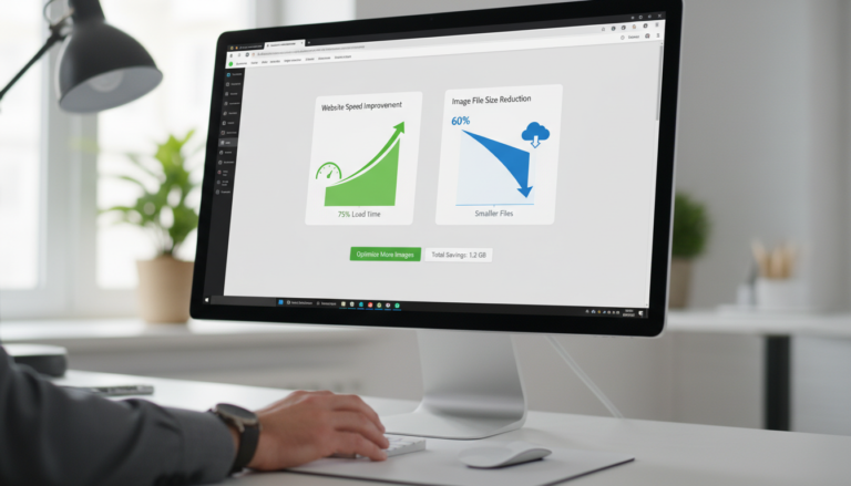 Dashboard do WordPress com EWWW Image Optimizer 8.4.0, otimizando imagens para velocidade do site