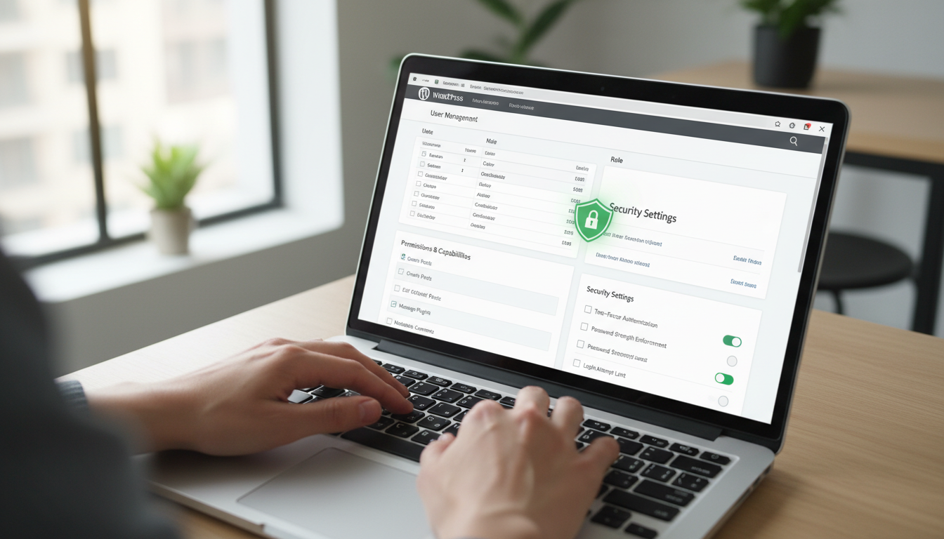 Interface do WordPress para gerenciamento de usuários e permissões