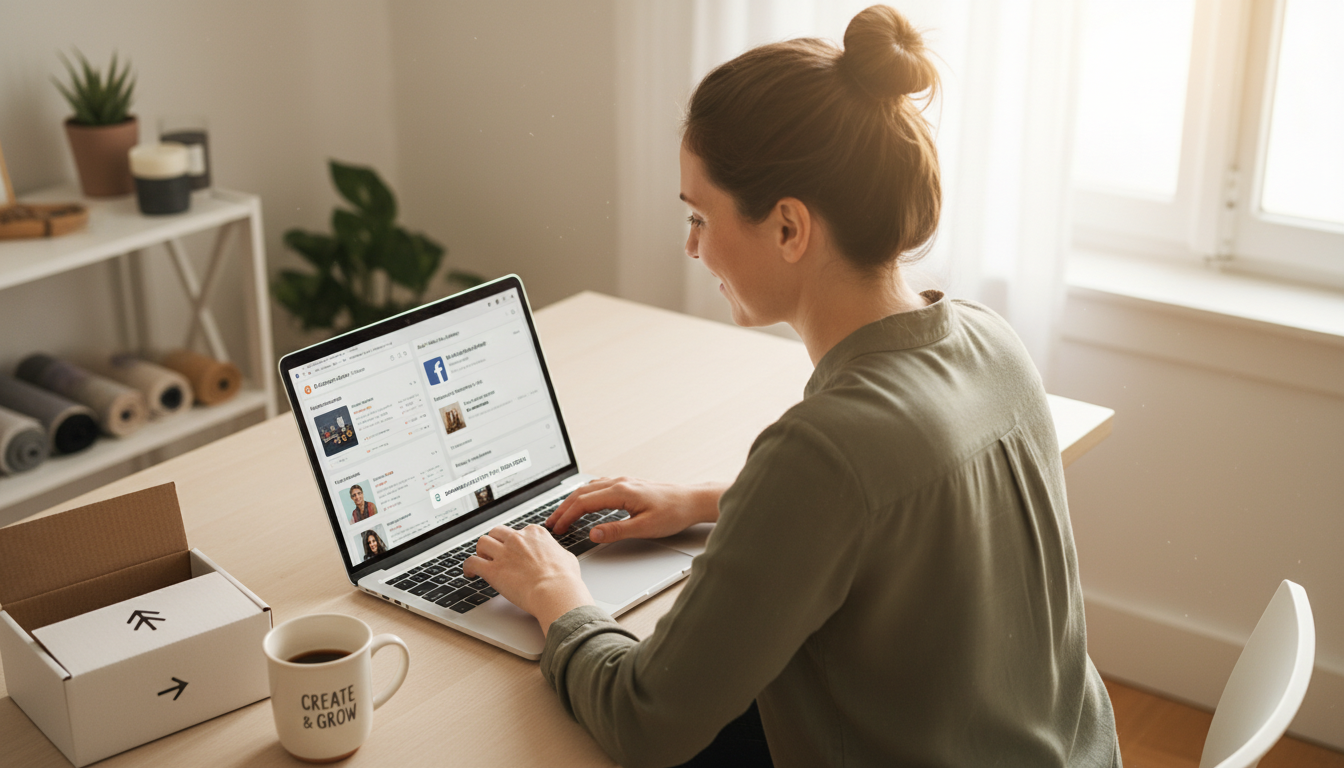 Pessoa otimizando anúncios no Facebook e Instagram para loja WooCommerce