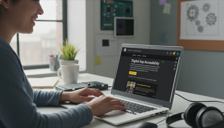 Usuário acessando site WordPress com funcionalidades de acessibilidade ativadas