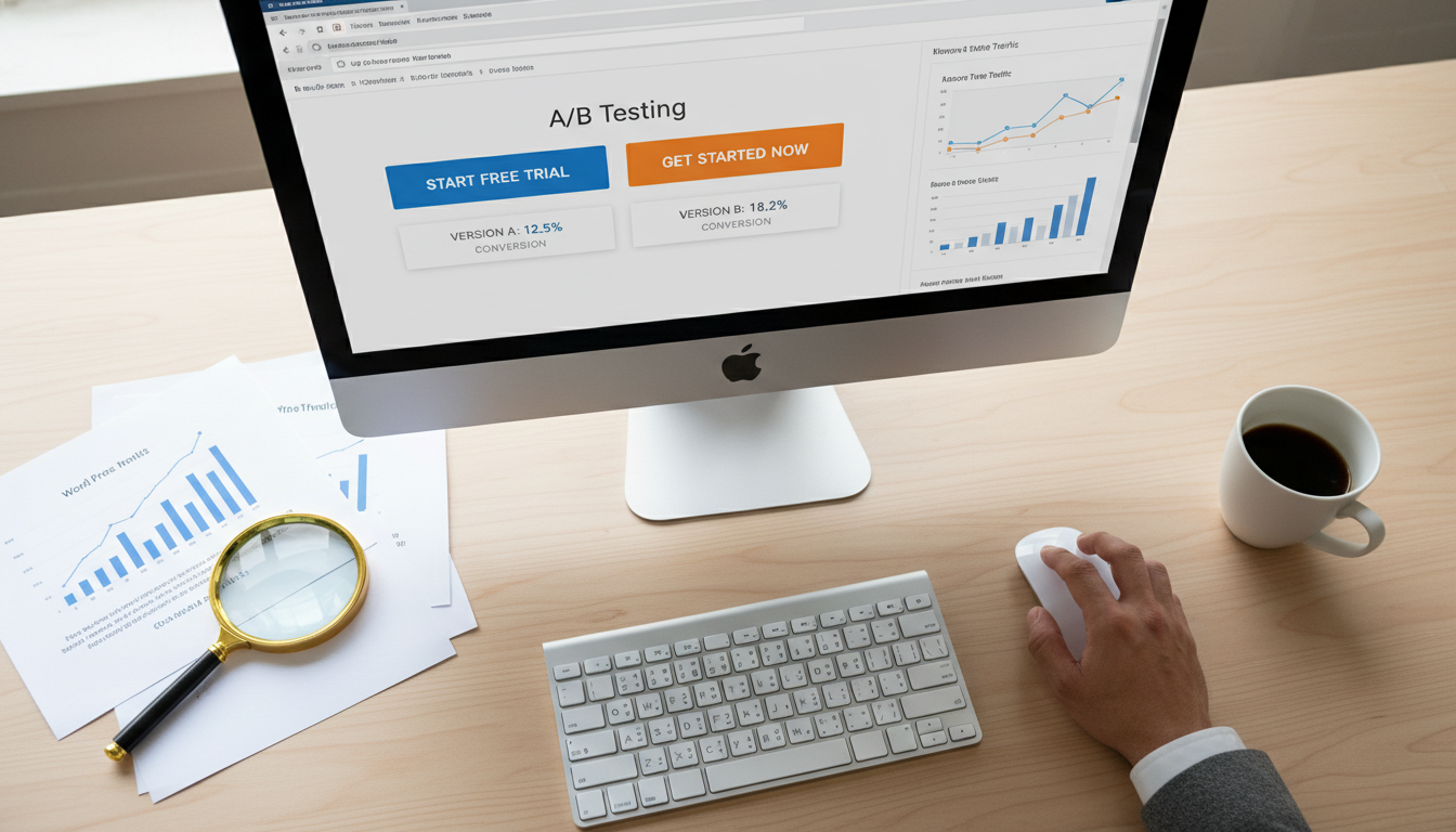Dashboard de plugin de Teste A/B para WordPress com gráficos de desempenho