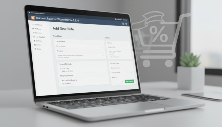 Dashboard do plugin Discount Rules for WooCommerce 2.6.14 com novas condições de desconto