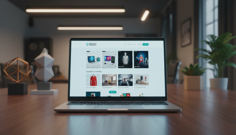 Tema WooCommerce Premium em laptop, e-commerce otimizado, loja virtual de sucesso, aumento de vendas
