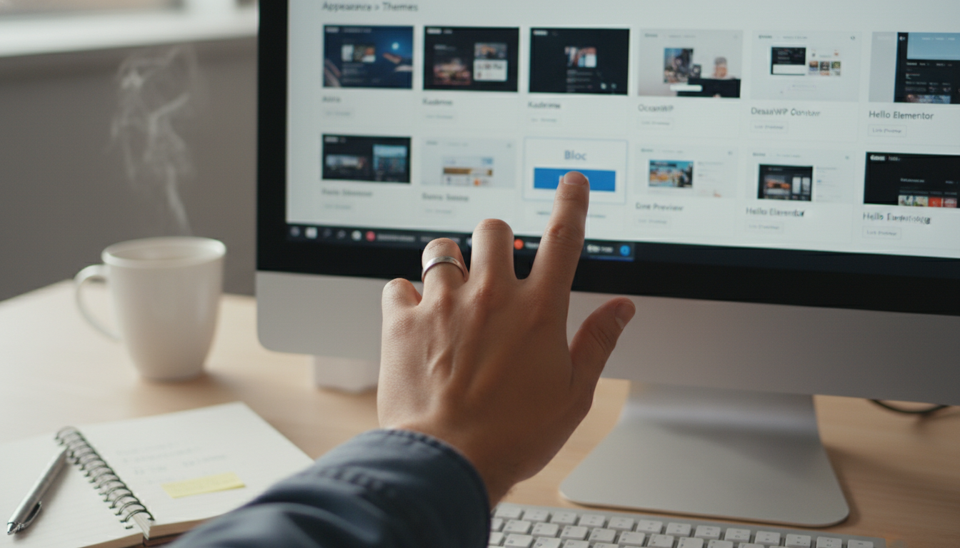 Seleção de Temas WordPress no painel de administração