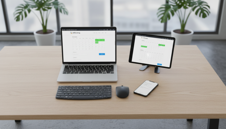 Interface do JetBooking em um site WordPress para criar sistemas de reservas online