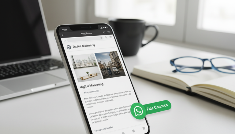 Botão de WhatsApp flutuante em site WordPress otimizado para contato direto