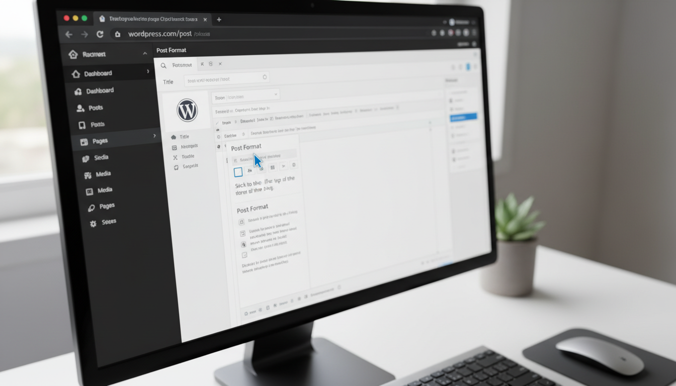 Interface do WordPress com opção 'Fixar na parte superior do blog' marcada, indicando um post fixo.