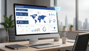 Dashboard de analytics do Pixel Manager for WooCommerce 1.58.5, com gráficos de performance de Google Ads, TikTok e GA4, mostrando dados de conversão e rastreamento de pixels em um ambiente de e-commerce moderno, refletindo as novas funcionalidades e melhorias da versão.