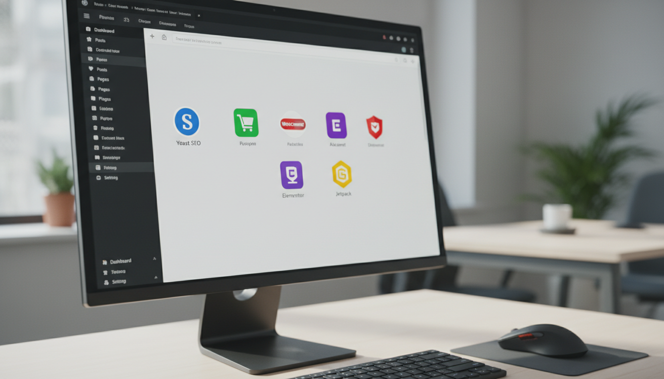 Dashboard WordPress com Plugins Essenciais para otimização do site