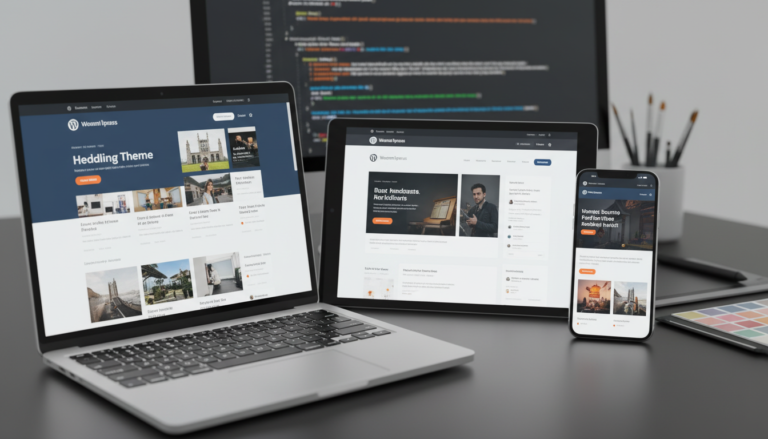 Dispositivos com sites responsivos usando Temas WordPress Multiuso