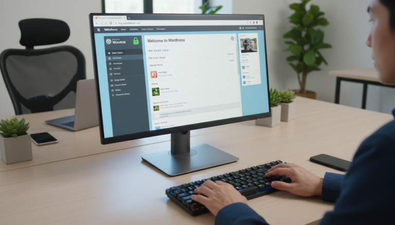 Dashboard WordPress com cadeado verde SSL ativado