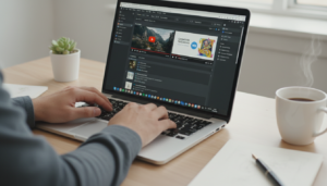 Tela de computador mostrando interface do WordPress com vídeos do YouTube e Vimeo incorporados