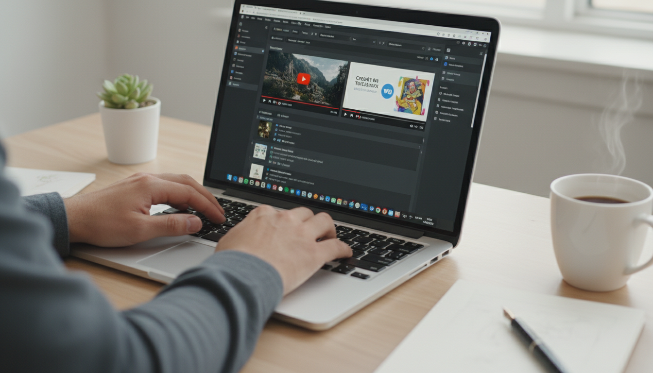 Tela de computador mostrando interface do WordPress com vídeos do YouTube e Vimeo incorporados