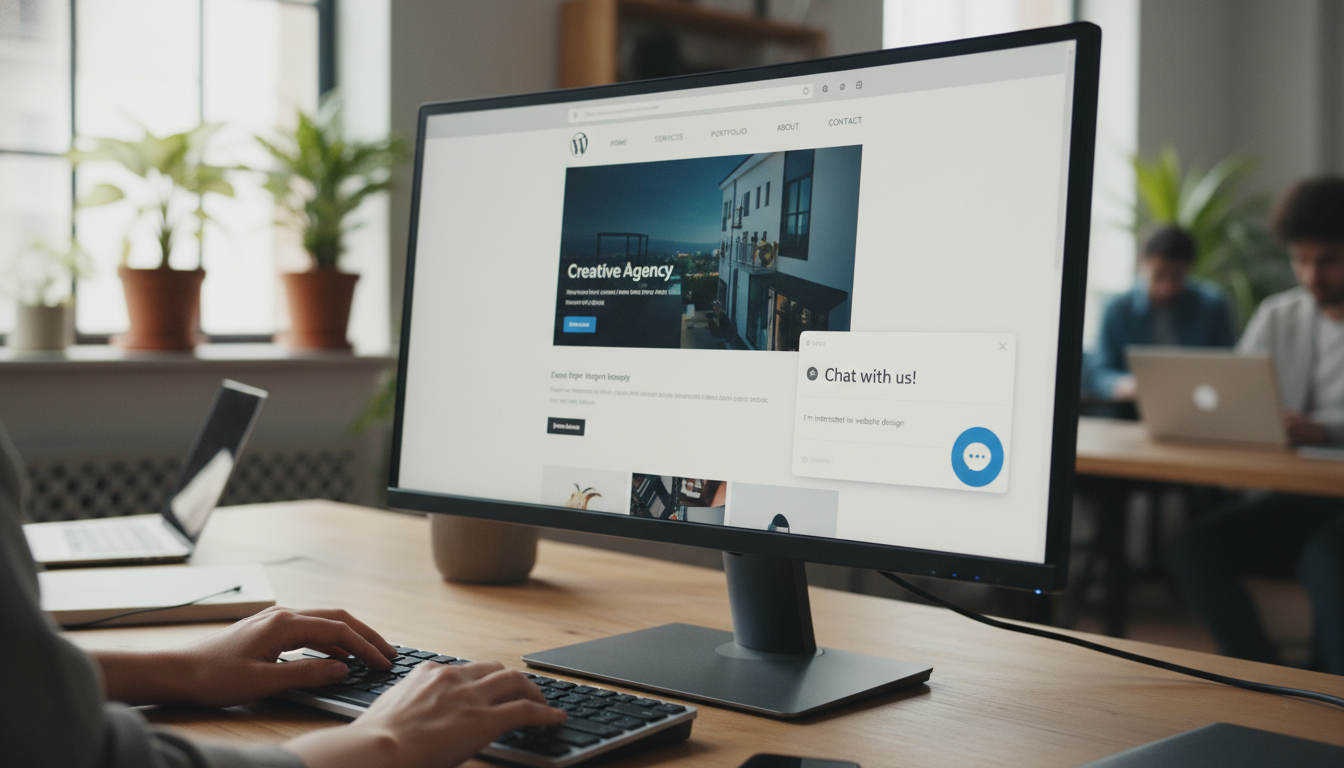 Chat online em site WordPress, widget de suporte ao cliente, atendimento em tempo real