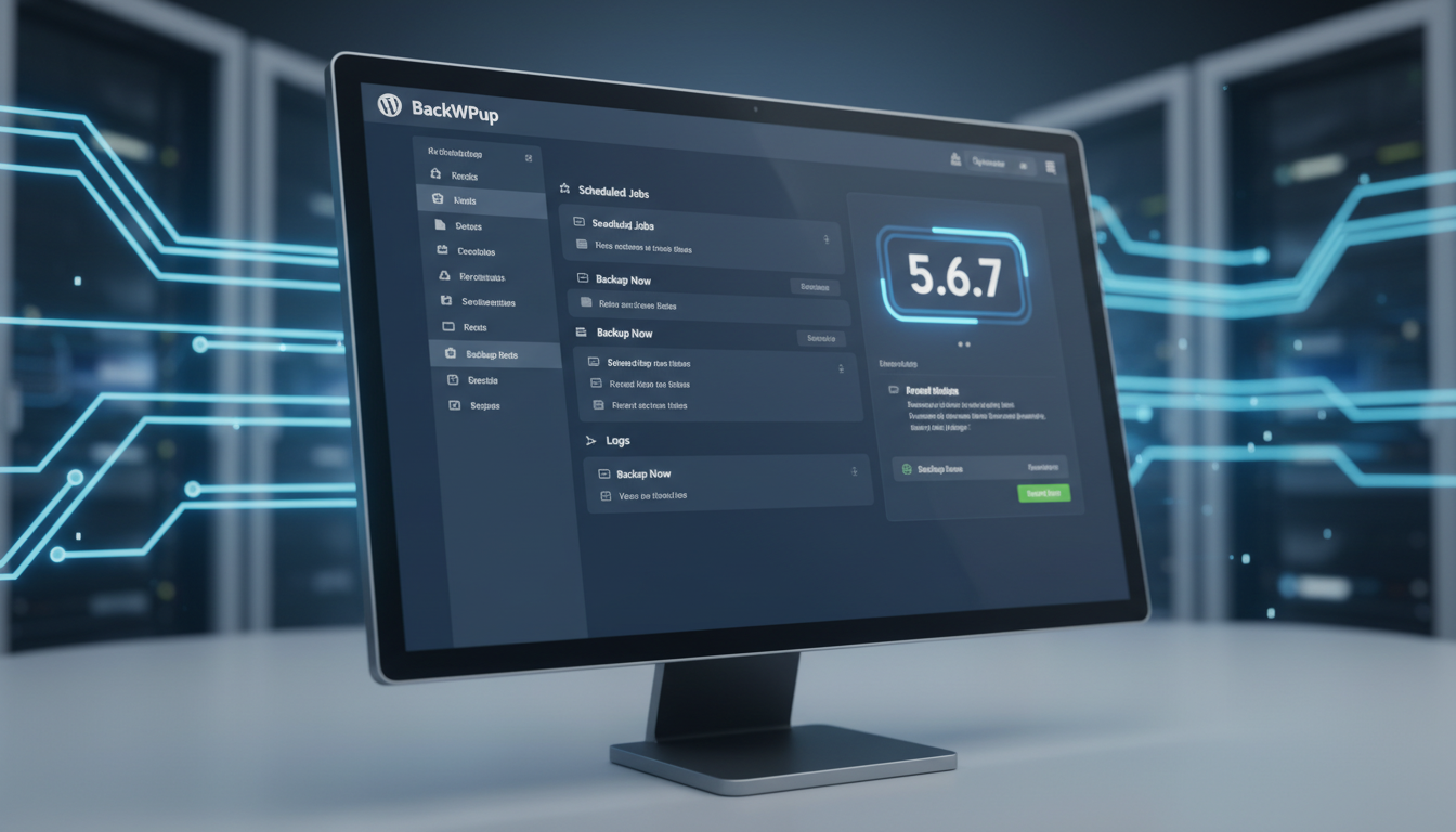 BackWPup 5.6.7 – Plugin de Backup WordPress, interface de configuração de backup e restauração, segurança de dados.