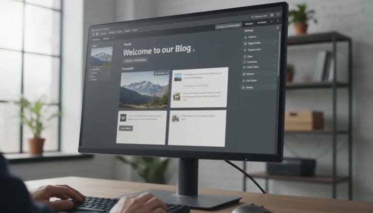 Tela do WordPress com o Editor de Blocos Gutenberg aberto e blocos sendo editados
