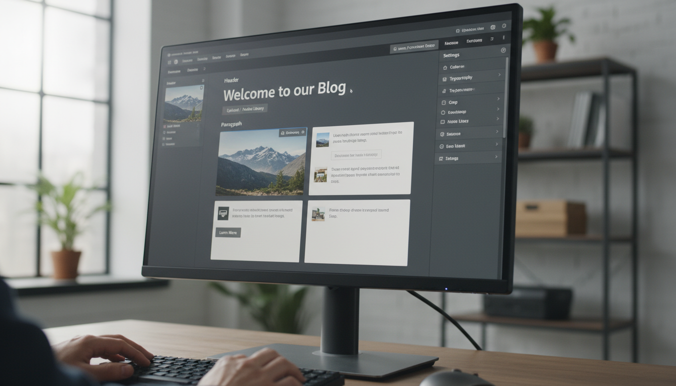 Tela do WordPress com o Editor de Blocos Gutenberg aberto e blocos sendo editados