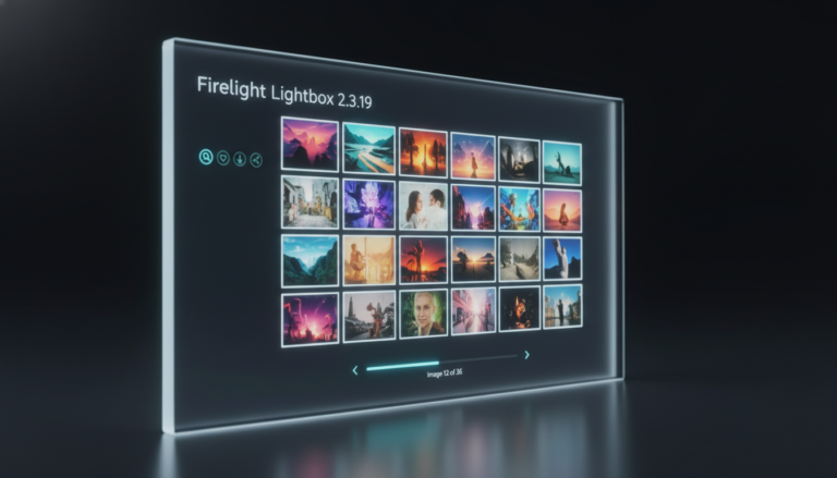 Firelight Lightbox 2.3.19 interface com galeria de imagens otimizada e rápida