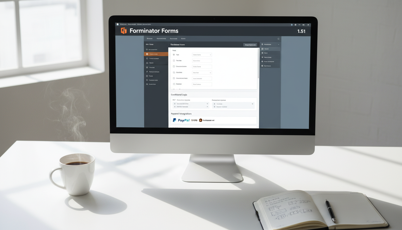 Interface Forminator Forms 1.51 com campos avançados e lógica condicional