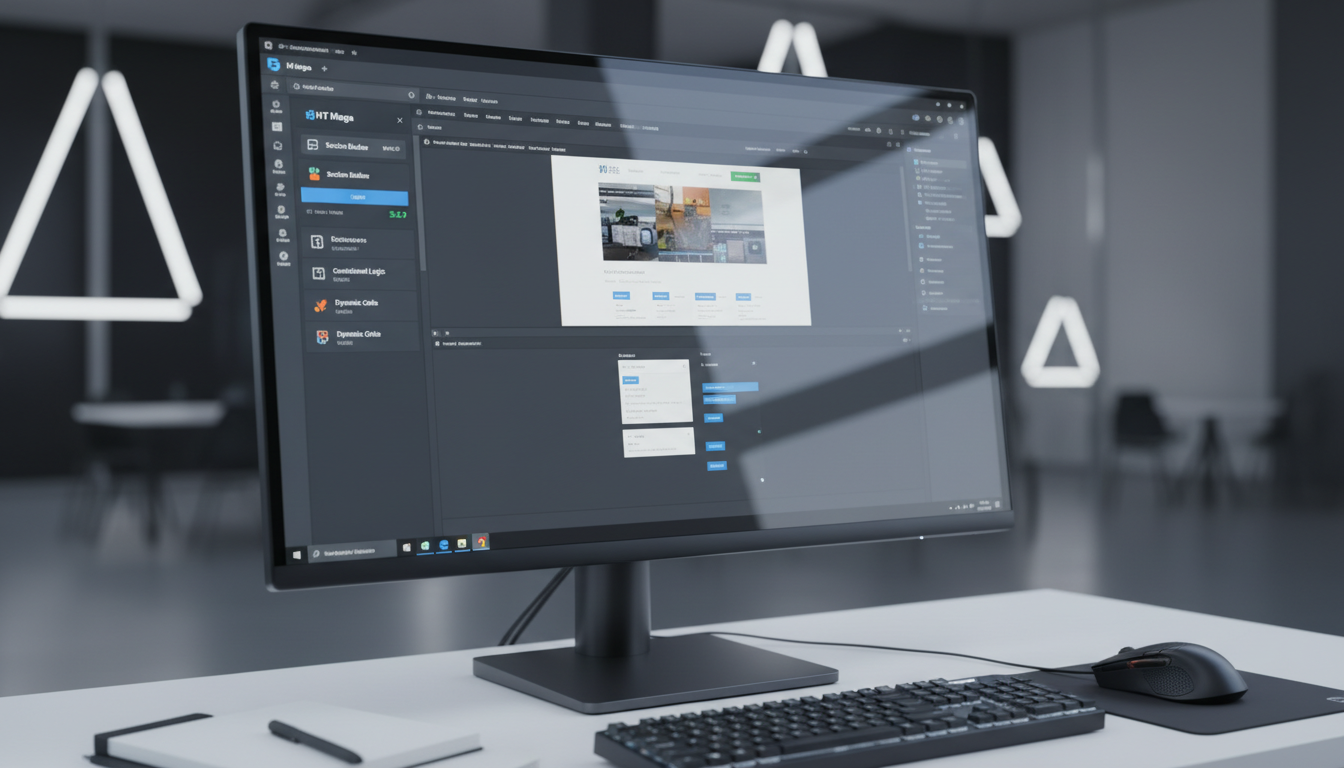 HT Mega 3.0.7 Elementor interface, novos addons e recursos