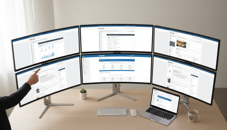 Interface do MainWP Child 6.0.5 em um painel de gerenciamento multi-site WordPress