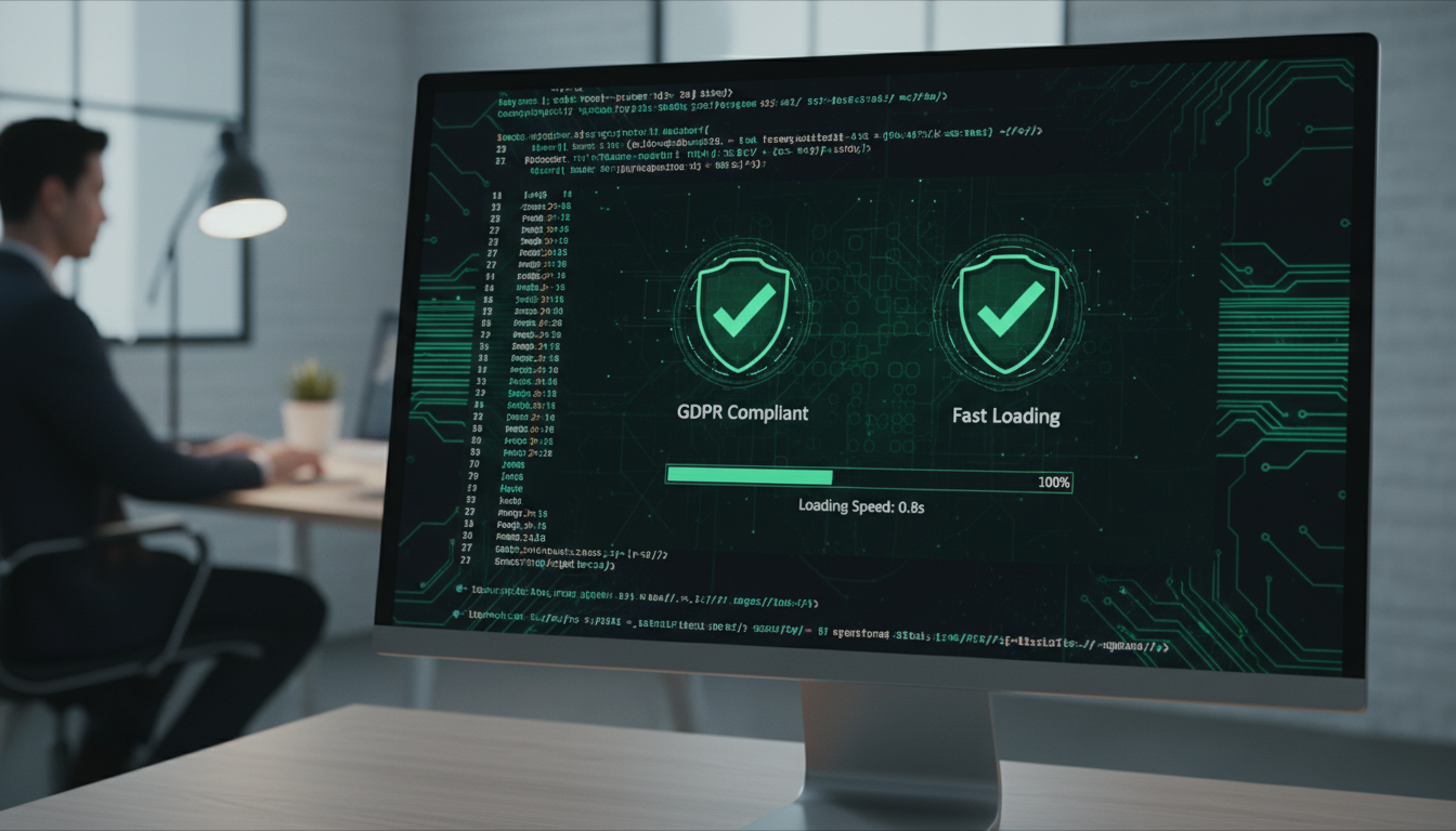 OMGF 6.2.0 otimizando Google Fonts para conformidade GDPR e alta velocidade de carregamento em um site WordPress