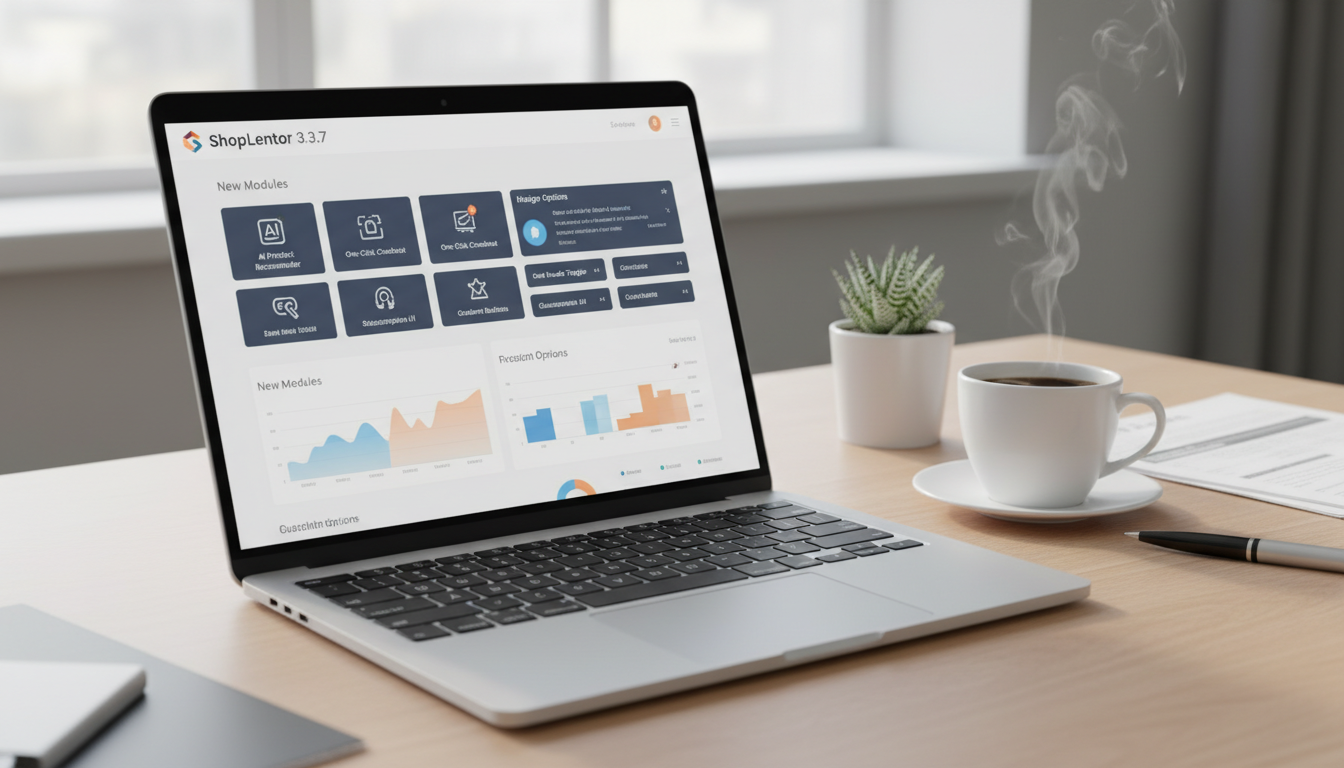 Interface ShopLentor 3.3.7, novidades, módulos, WooCommerce, Elementor, Gutenberg, construtor de lojas