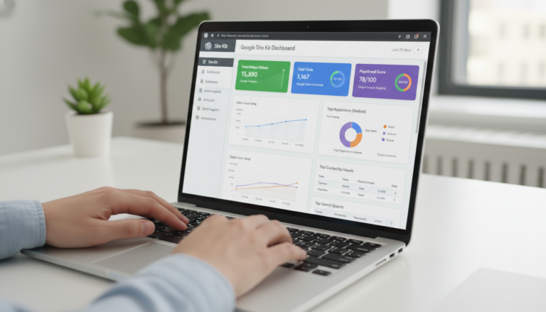 Interface do Site Kit do Google 1.171.0 exibindo relatórios de SEO e desempenho