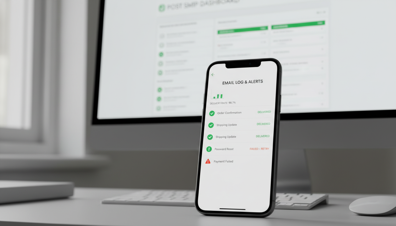 Post SMTP 3.9.0 app mobile, logs de e-mail, alertas SMTP, gerenciamento remoto de e-mails, solução SMTP completa