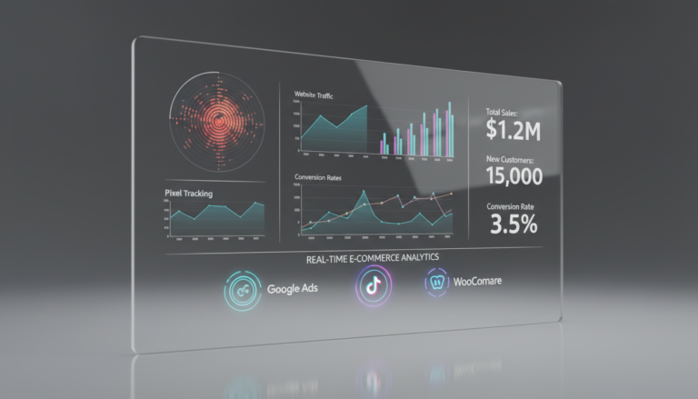 Dashboard de análise de dados e rastreamento de conversões do Pixel Manager for WooCommerce