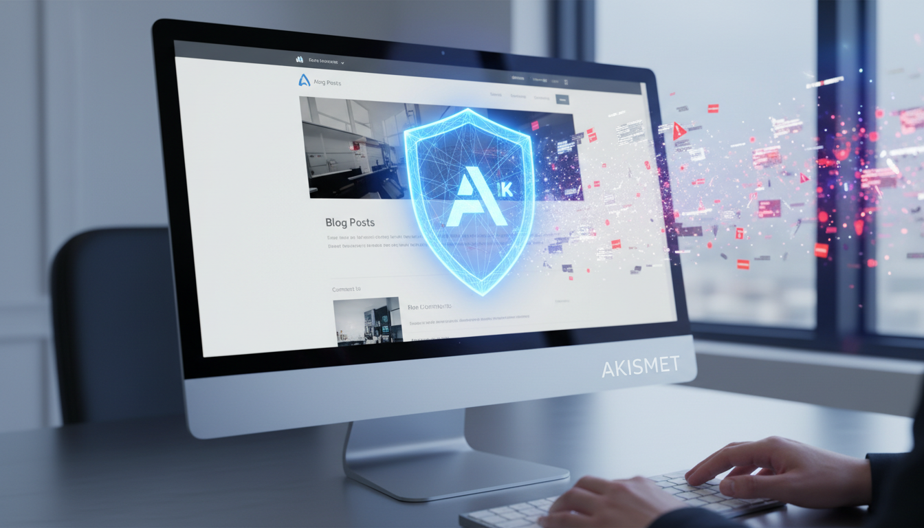 Escudo digital protegendo um site de spam, Akismet 5.7