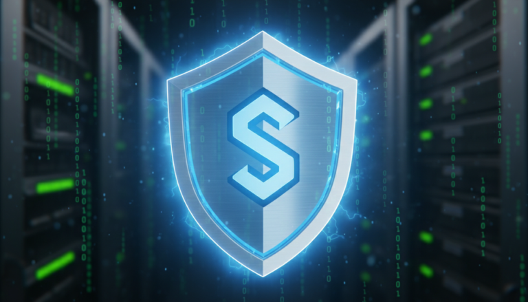 Escudo de segurança digital com o logo Sucuri, representando a versão 2.7.1 e suas melhorias de proteção.