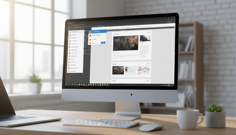 Interface do Elementor com Happy Addons para Elementor 3.21.2 em uso, exibindo widgets avançados e otimização