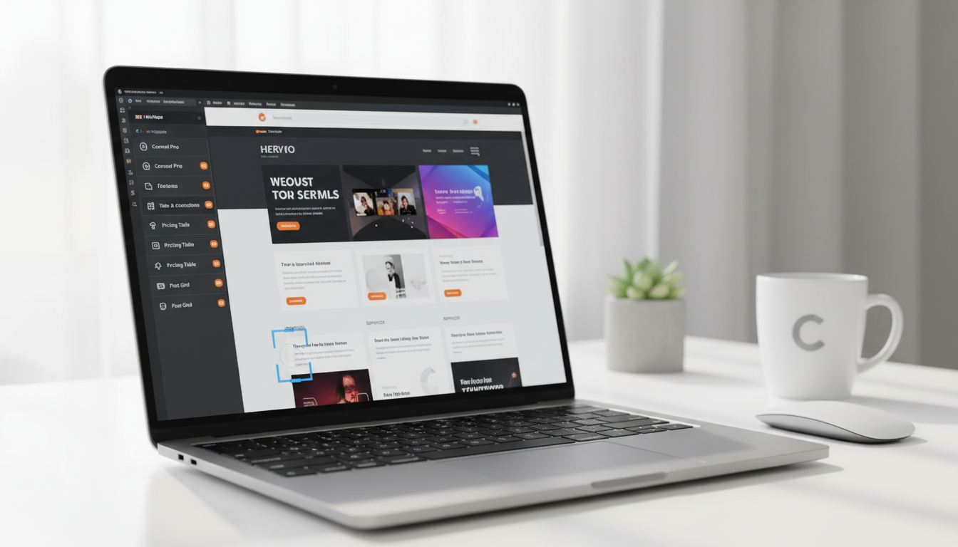 Interface do Elementor com HT Mega – Absolute Addons For Elementor 3.0.8 exibindo novos widgets e melhorias