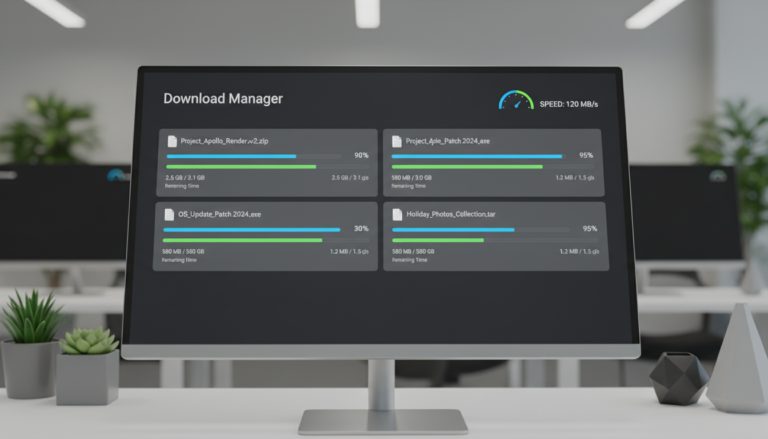 Captura de tela Download Manager 3.3.54 com downloads ativos