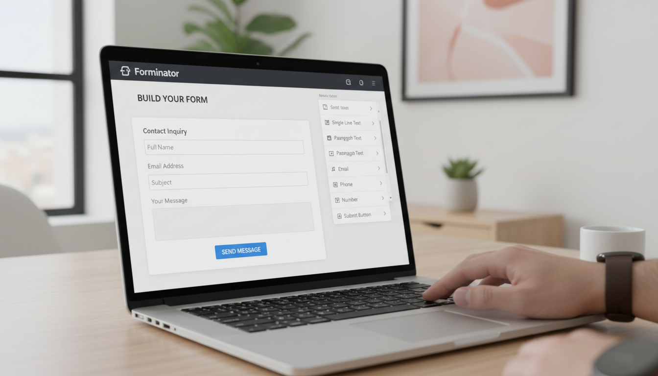 Screenshot do Forminator Forms 1.53.1, construtor de formulários com campos personalizados